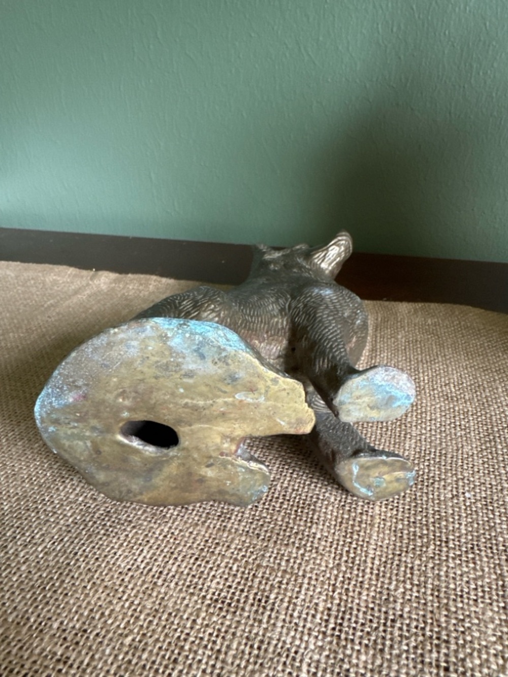Vintage German Shepherd Dog Figurine Heavy Cast Metal Bronze Finish 7” Decor - Picture 2 of 9